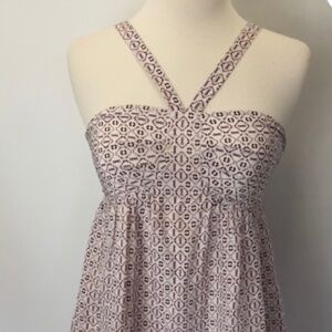 Madewell White Maroon 8 Silk Convertible Dress Twee Scandi Girl lightweight